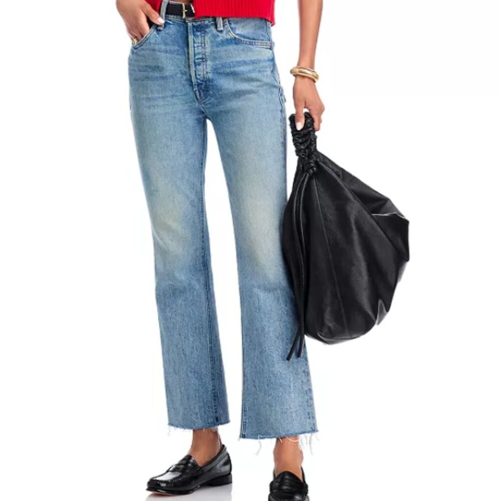 MOTHER The Tripper Flood Fray Jeans Left in the Dust